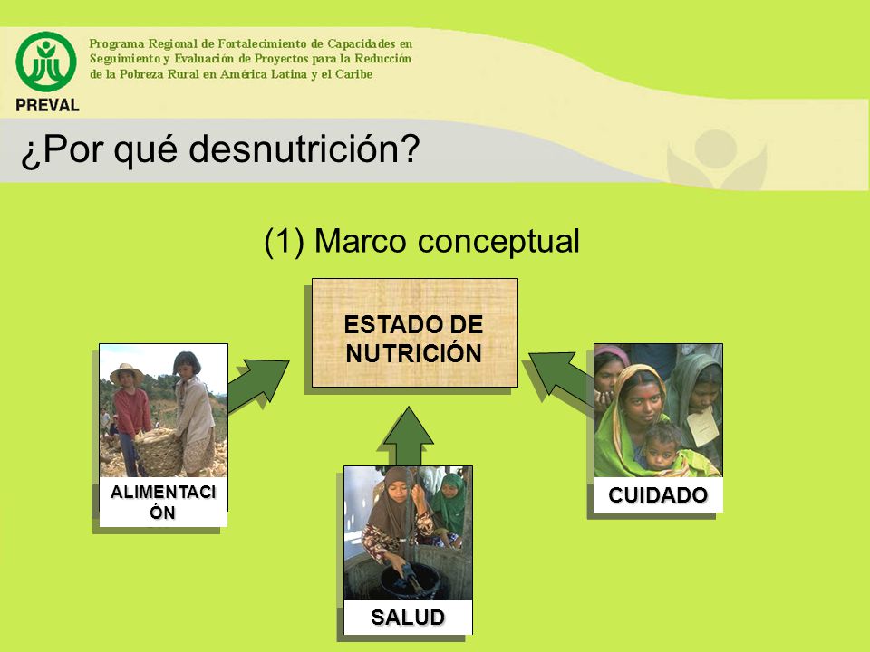 ¿Por qué desnutrición (1) Marco conceptual ESTADO DE NUTRICIÓN