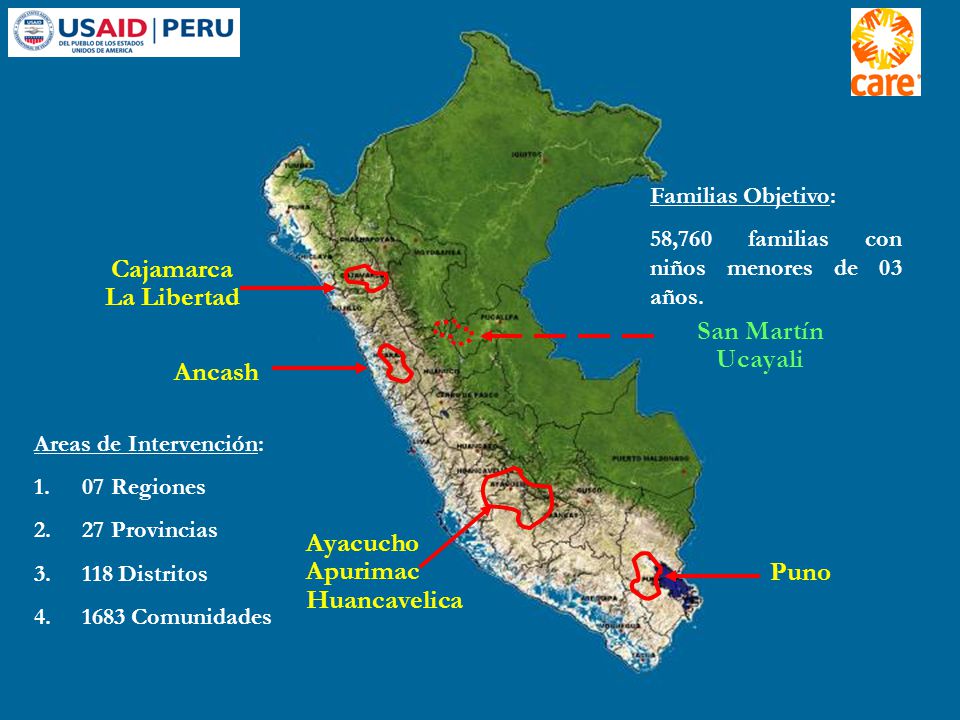 Cajamarca La Libertad San Martín Ucayali Ancash Puno