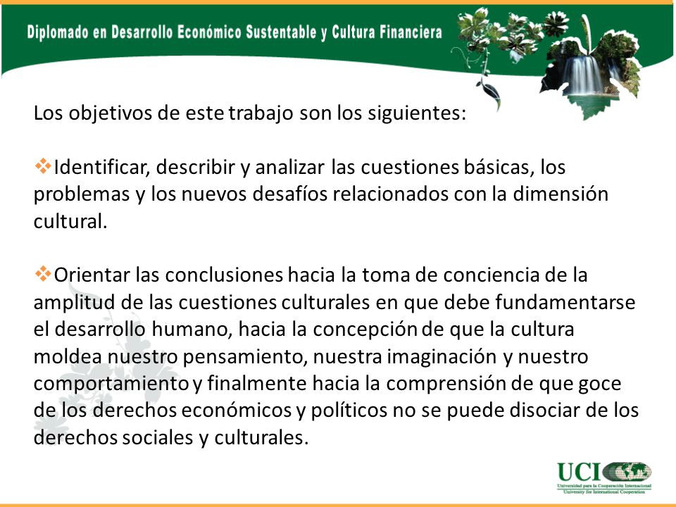Los objetivos de este trabajo son los siguientes: