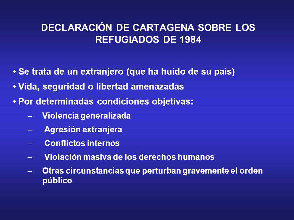 DECLARACIÓN DE CARTAGENA SOBRE LOS REFUGIADOS DE 1984