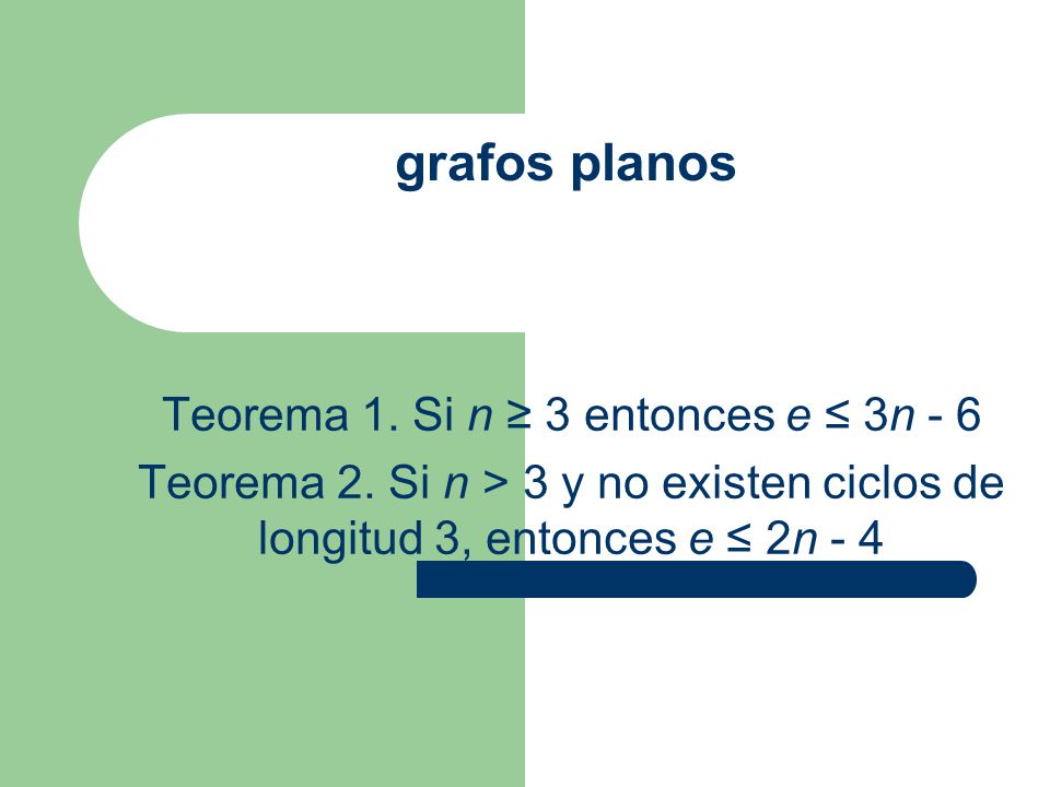 Teorema 1. Si n ≥ 3 entonces e ≤ 3n - 6