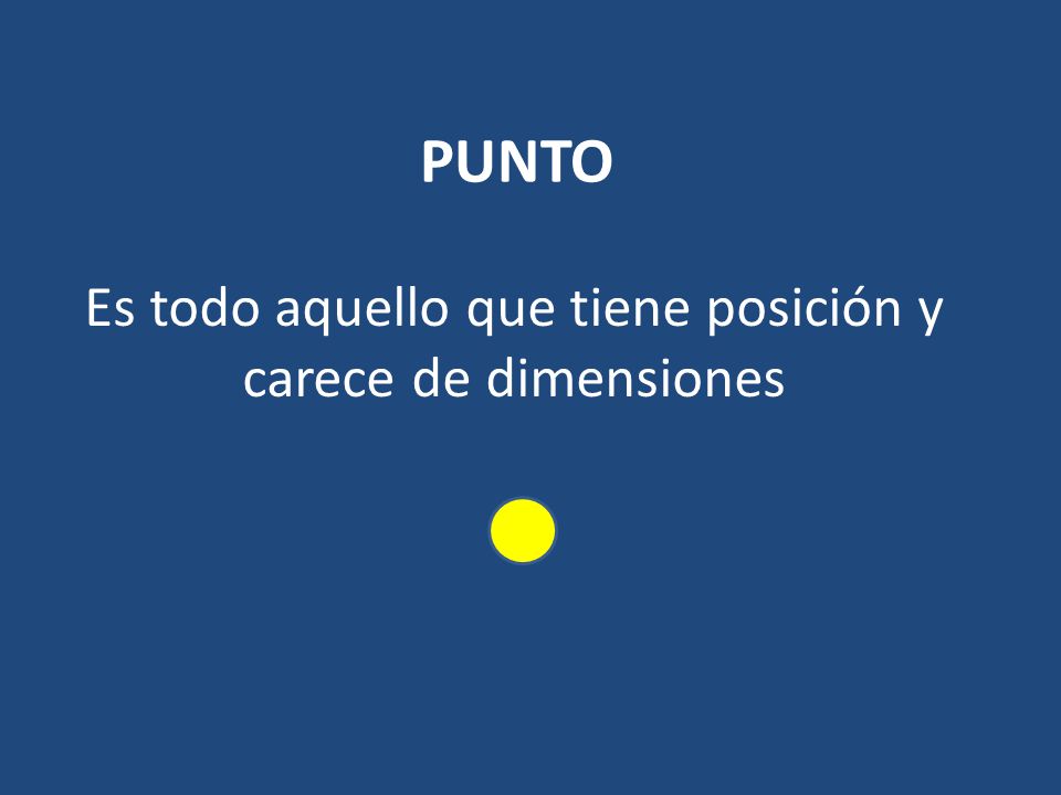 Es todo aquello que tiene posición y carece de dimensiones