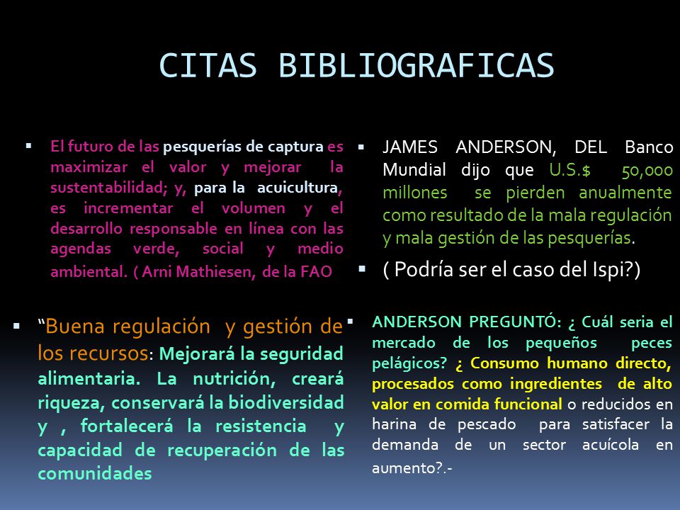 CITAS BIBLIOGRAFICAS ( Podría ser el caso del Ispi )