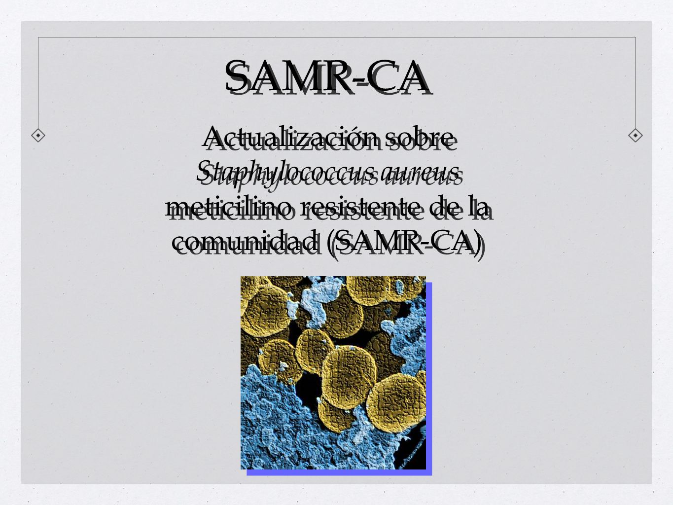 SAMR-CA Actualización sobre Staphylococcus aureus meticilino resistente de la comunidad (SAMR-CA)
