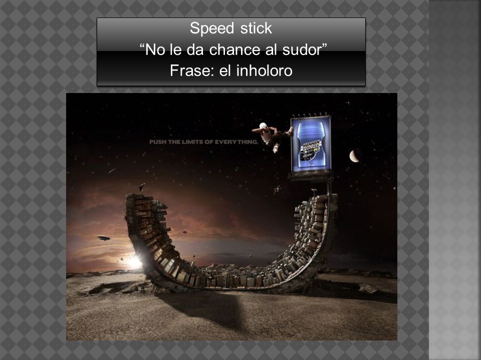 Speed stick No le da chance al sudor Frase: el inholoro
