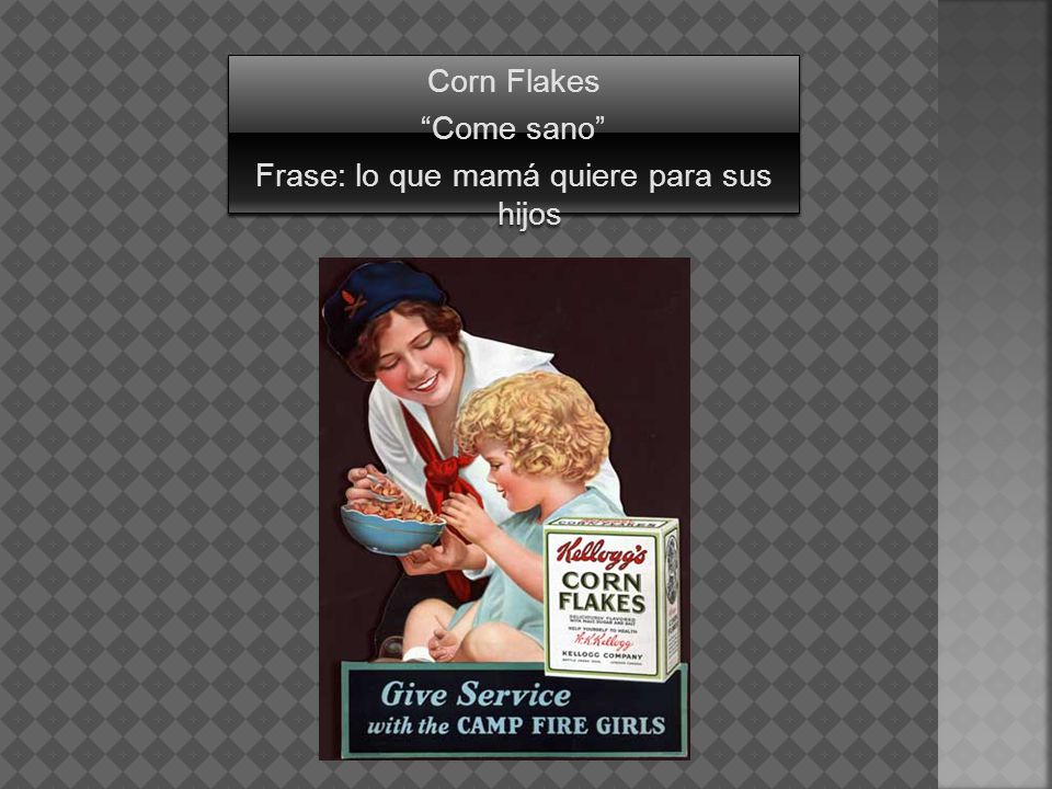 Corn Flakes Come sano Frase: lo que mamá quiere para sus hijos