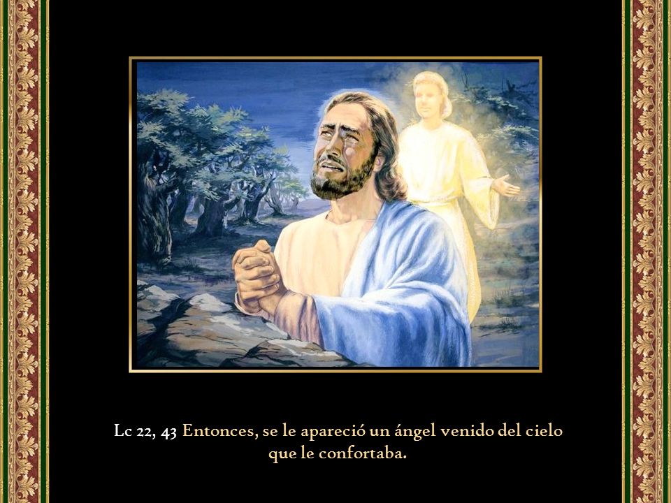 Lc 22, 43 Entonces, se le apareció un ángel venido del cielo