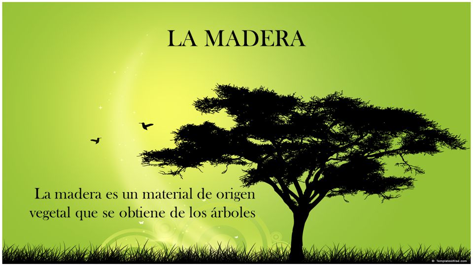 LA MADERA La madera es un material de origen vegetal que se obtiene de los árboles