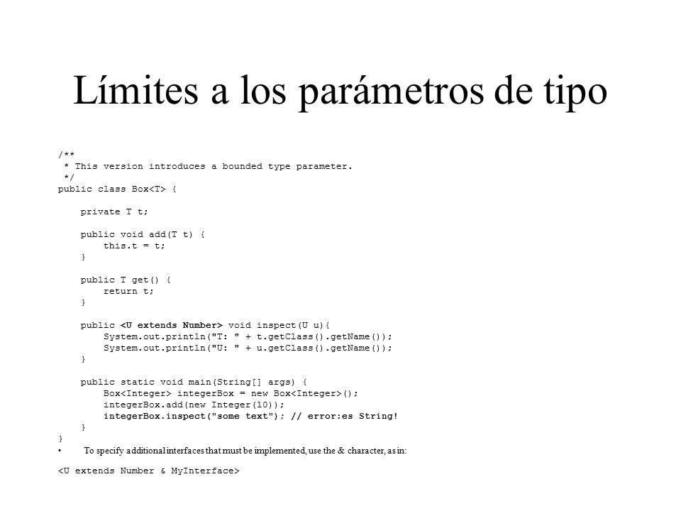Límites a los parámetros de tipo