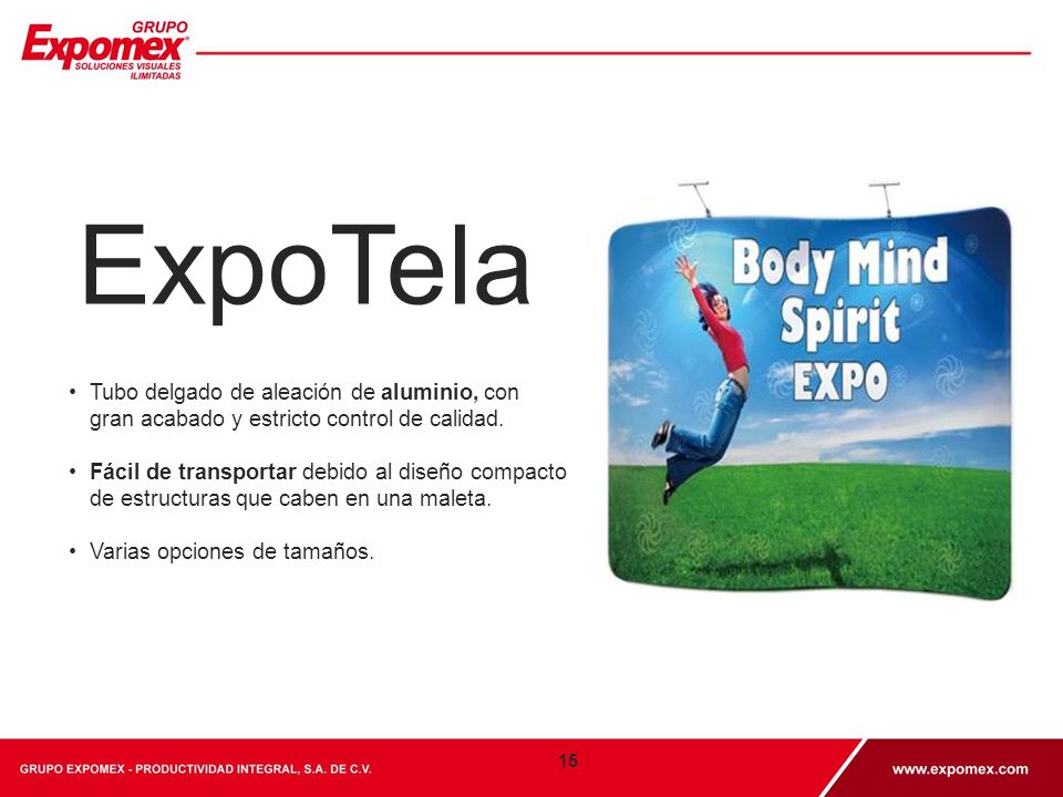 ExpoTela Tubo delgado de aleación de aluminio, con gran acabado y estricto control de calidad.
