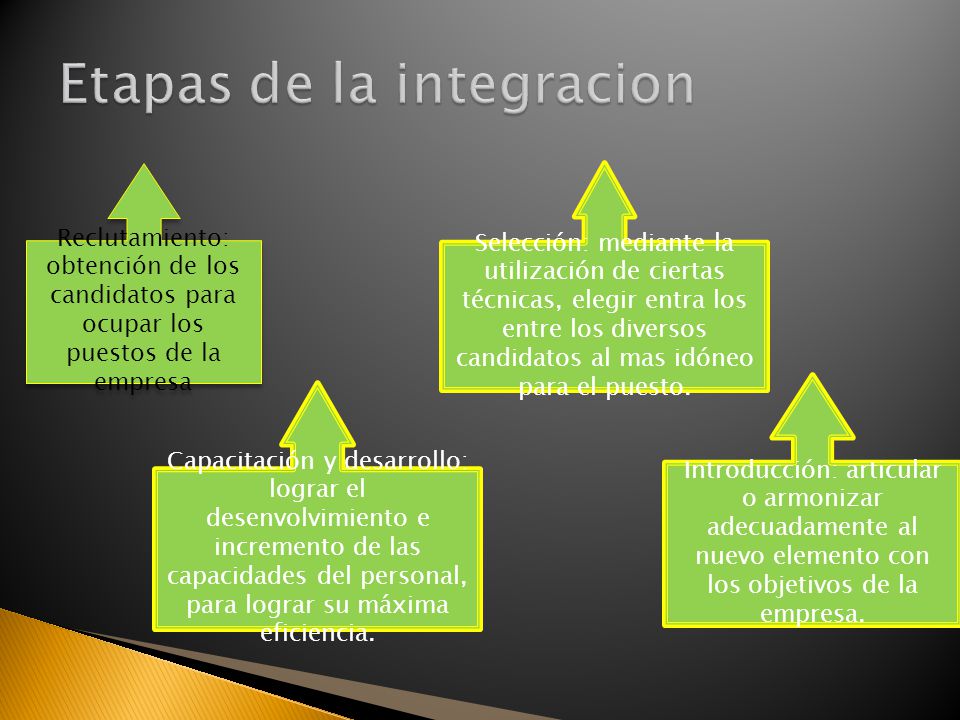 Etapas de la integracion