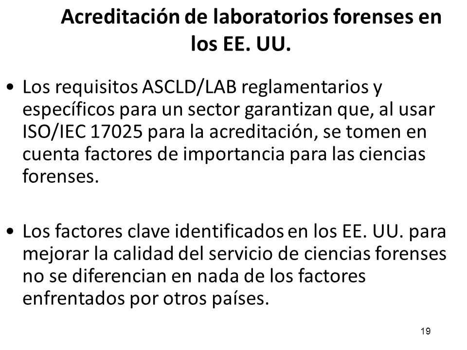Acreditación de laboratorios forenses en los EE. UU.