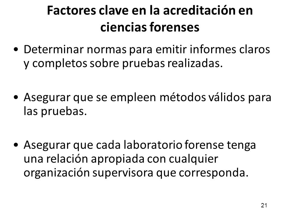 Factores clave en la acreditación en ciencias forenses