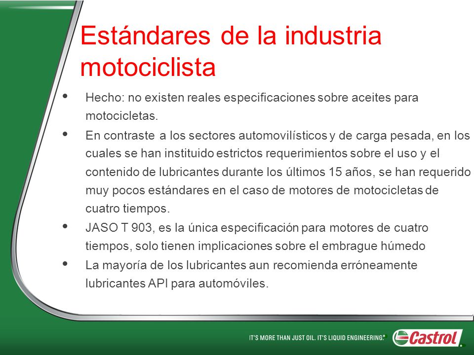 Estándares de la industria motociclista