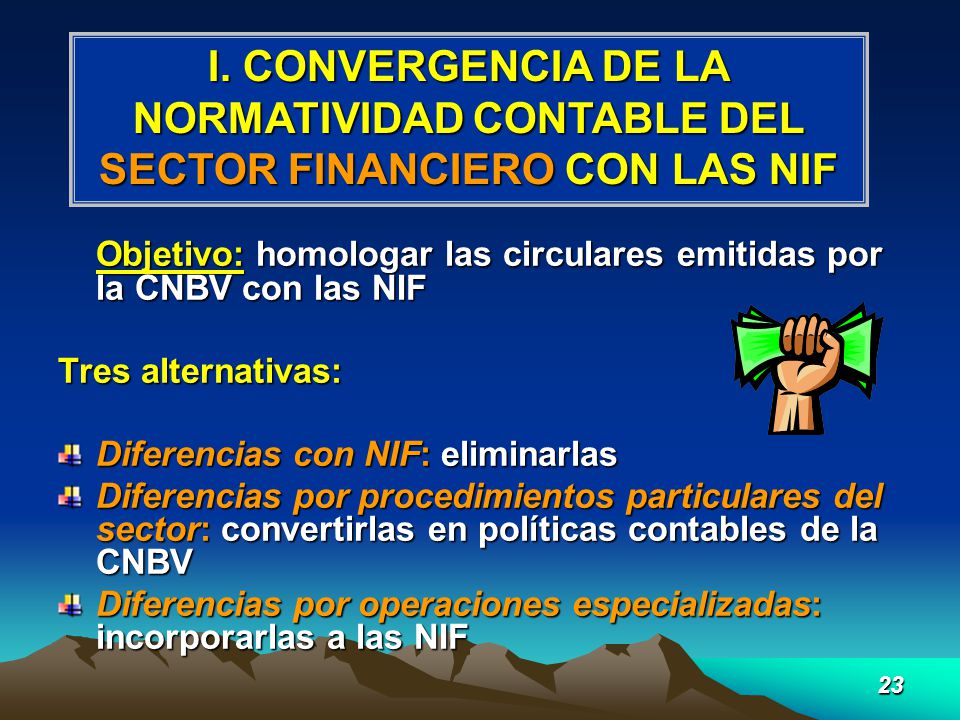 I. CONVERGENCIA DE LA NORMATIVIDAD CONTABLE DEL SECTOR FINANCIERO CON LAS NIF