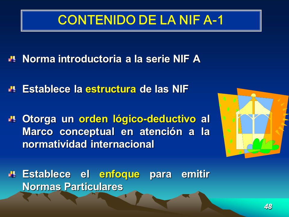 CONTENIDO DE LA NIF A-1 Norma introductoria a la serie NIF A