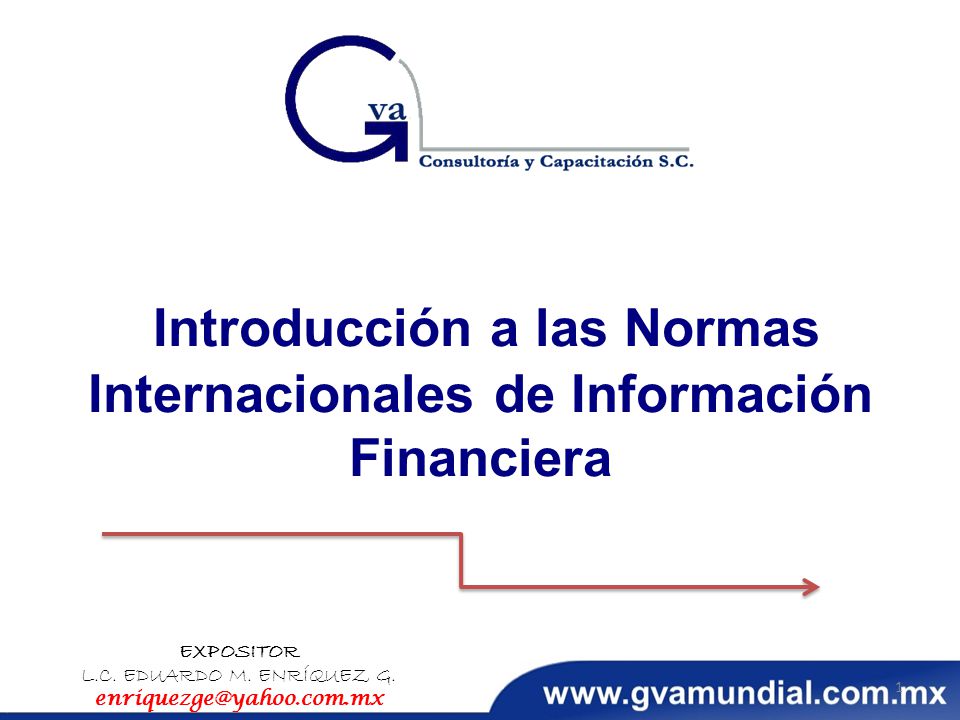 Introducción a las Normas Internacionales de Información Financiera