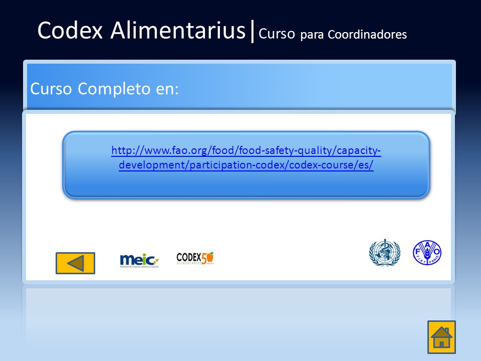 Codex Alimentarius|Curso para Coordinadores