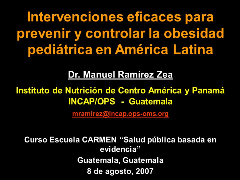 Intervenciones eficaces para prevenir y controlar la obesidad pediátrica en América Latina