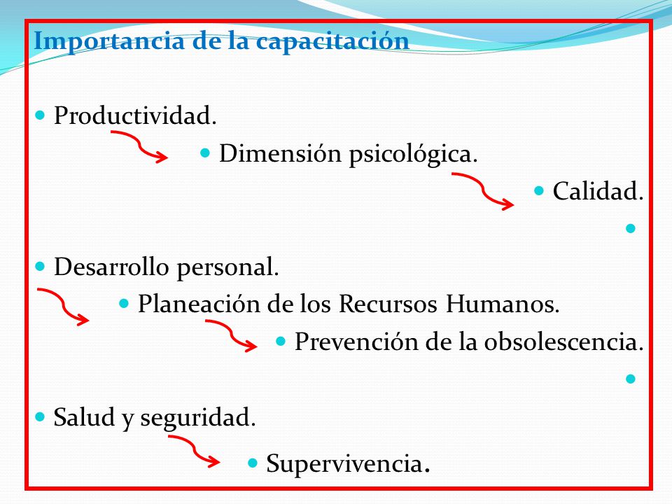 Importancia de la capacitación Productividad. Dimensión psicológica.