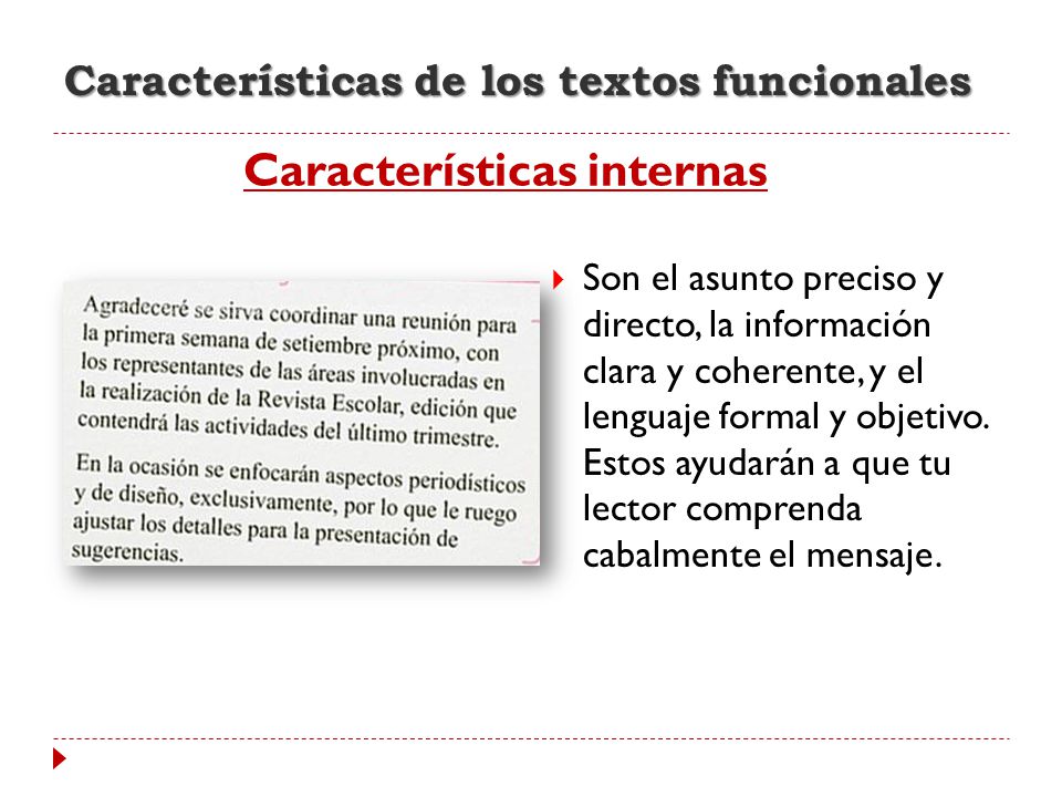 Características de los textos funcionales