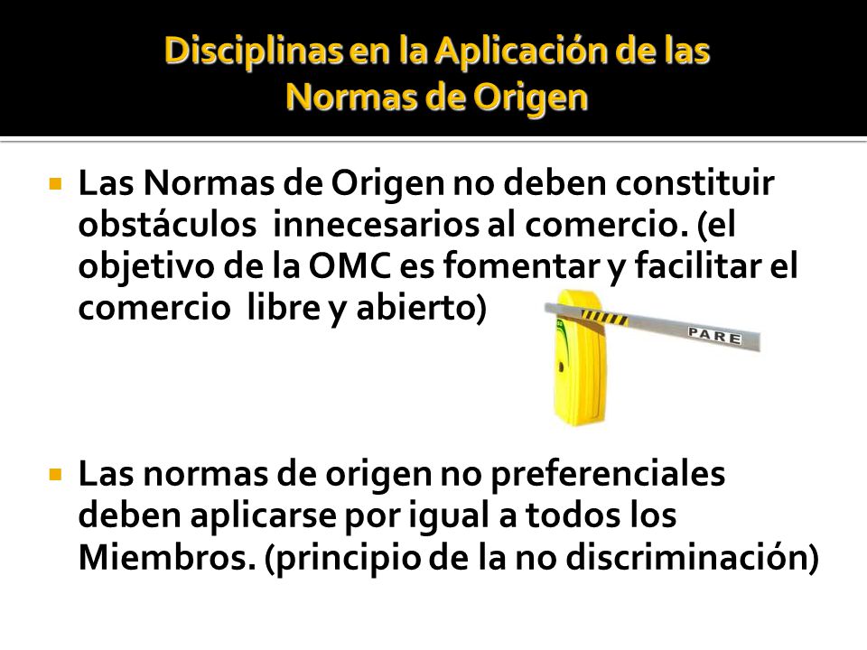 Disciplinas en la Aplicación de las Normas de Origen