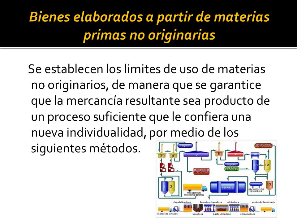 Bienes elaborados a partir de materias primas no originarias
