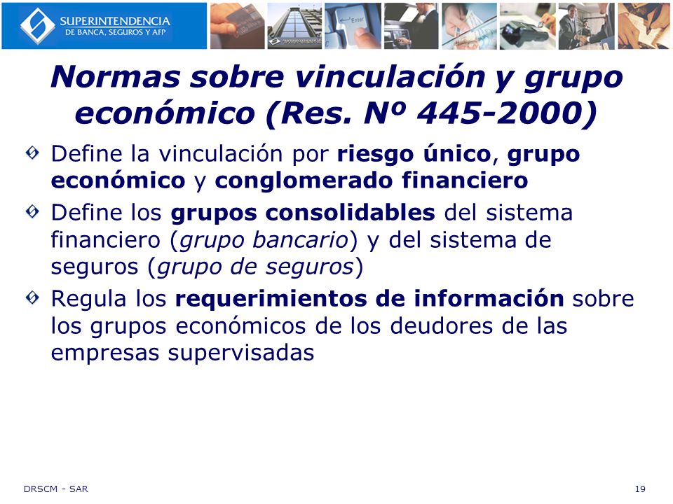 Normas sobre vinculación y grupo económico (Res. Nº )