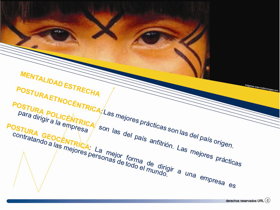 MENTALIDAD ESTRECHA POSTURA ETNOCÉNTRICA: Las mejores prácticas son las del país origen.