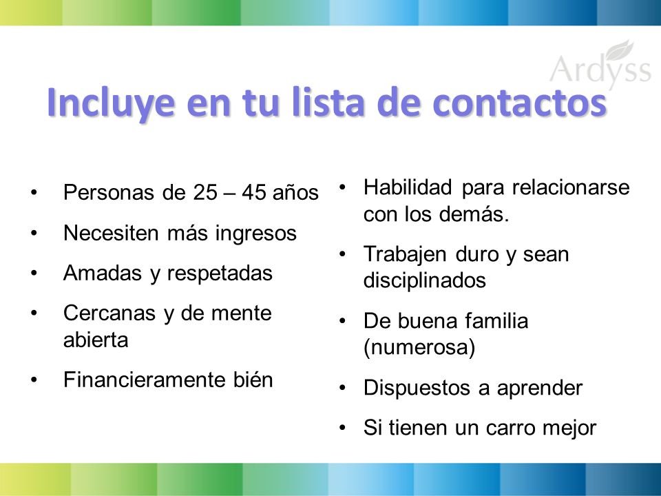 Incluye en tu lista de contactos