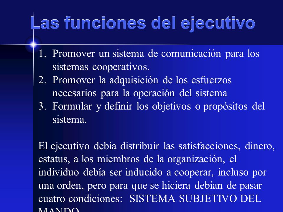 Las funciones del ejecutivo