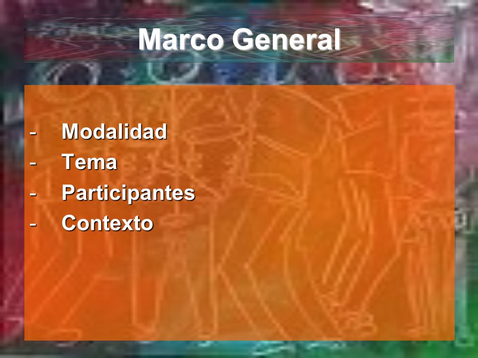 Marco General Modalidad Tema Participantes Contexto
