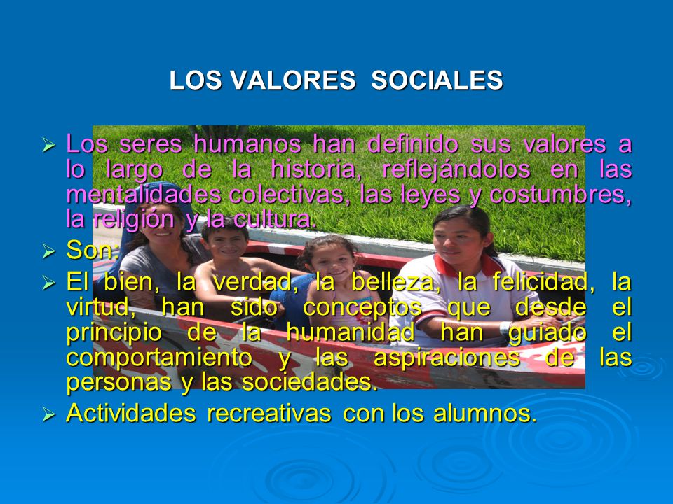 LOS VALORES SOCIALES
