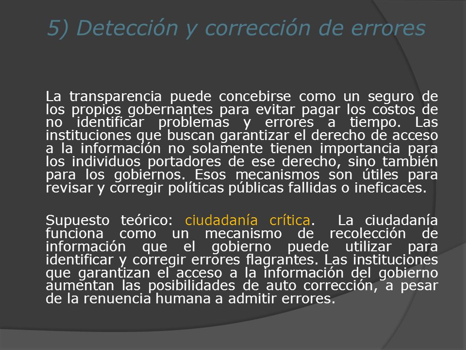 5) Detección y corrección de errores