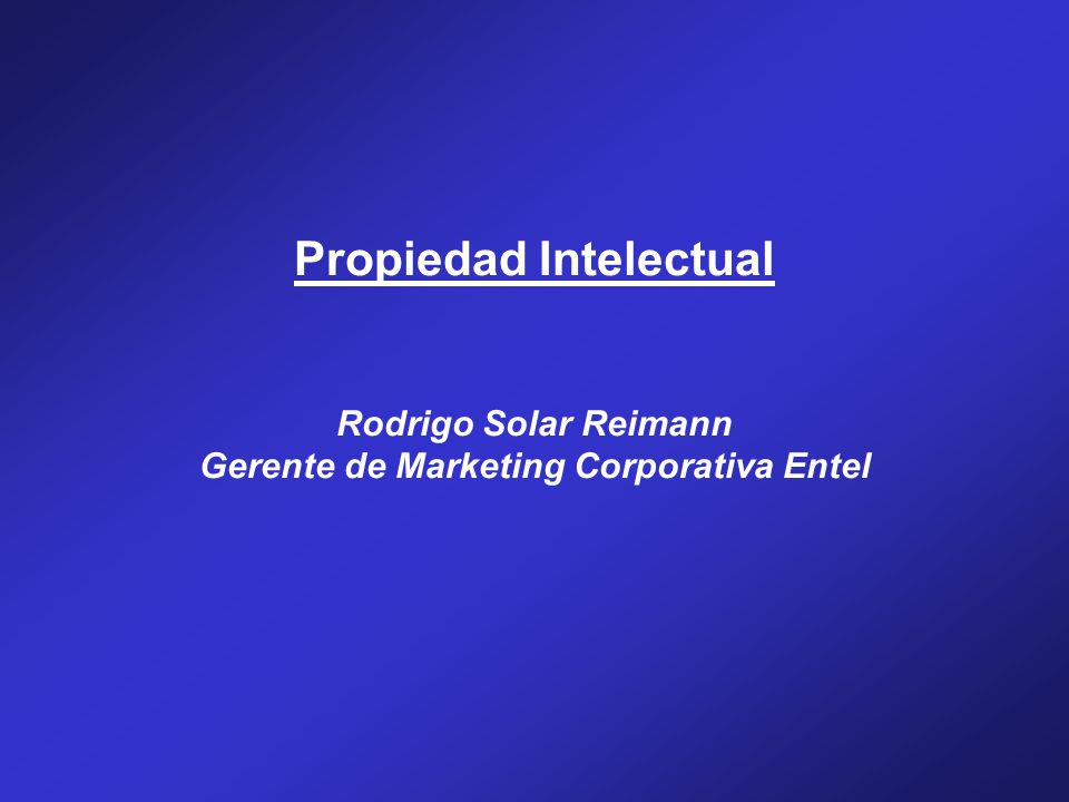 Propiedad Intelectual Gerente de Marketing Corporativa Entel