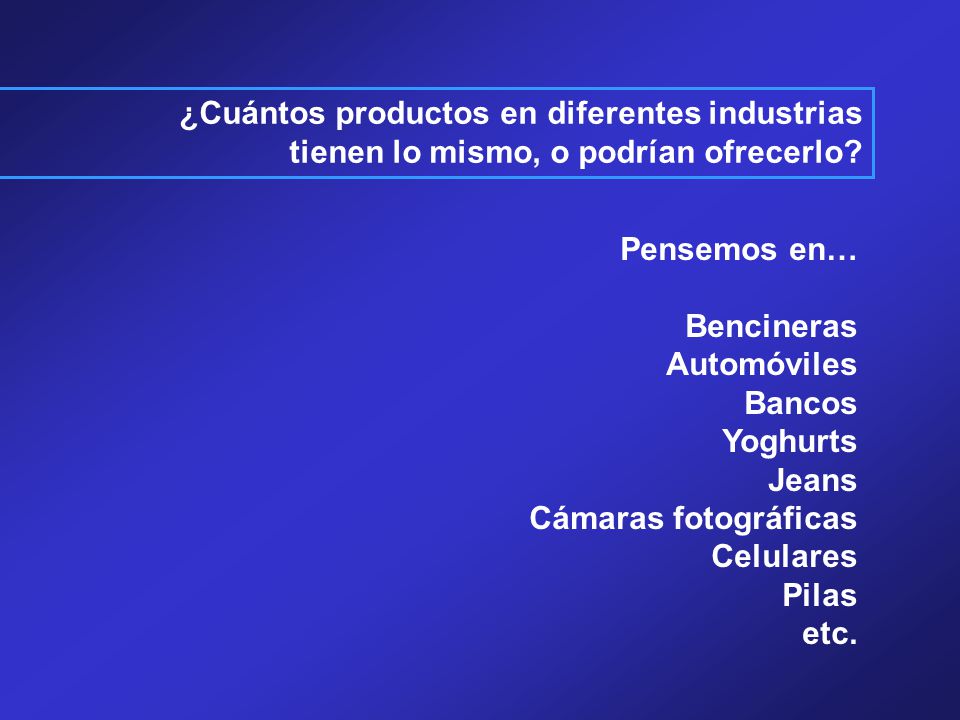 ¿Cuántos productos en diferentes industrias