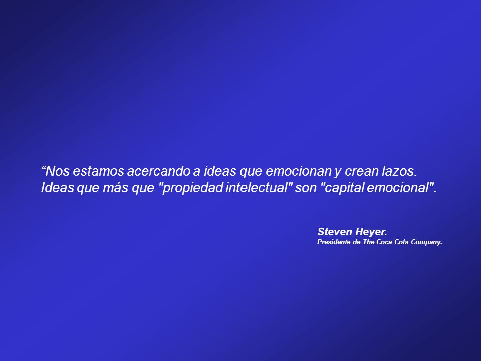 Nos estamos acercando a ideas que emocionan y crean lazos