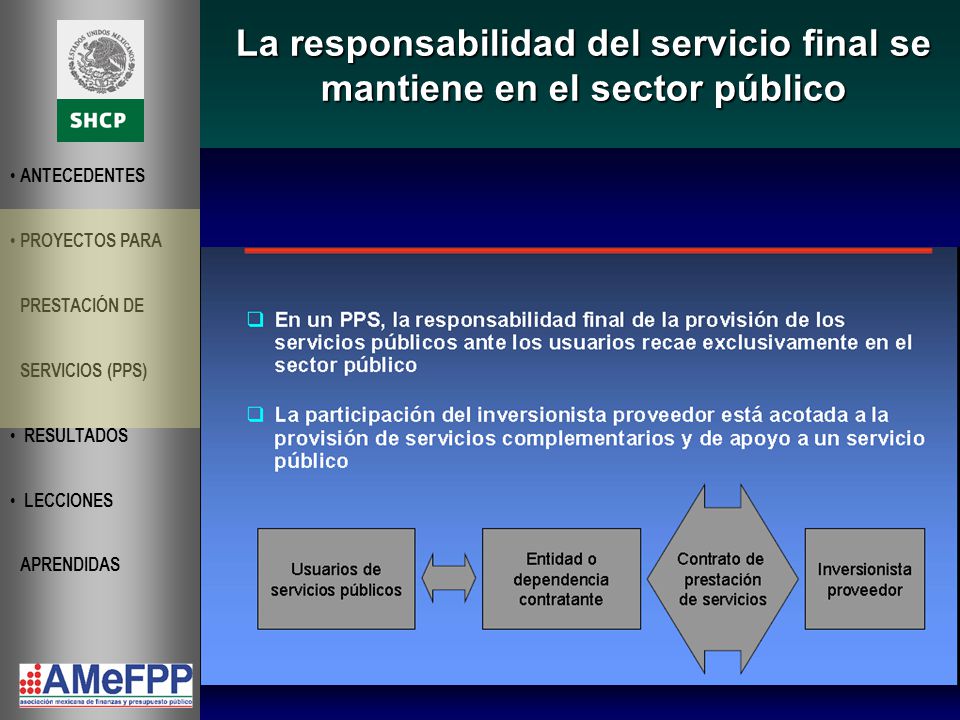 La responsabilidad del servicio final se mantiene en el sector público