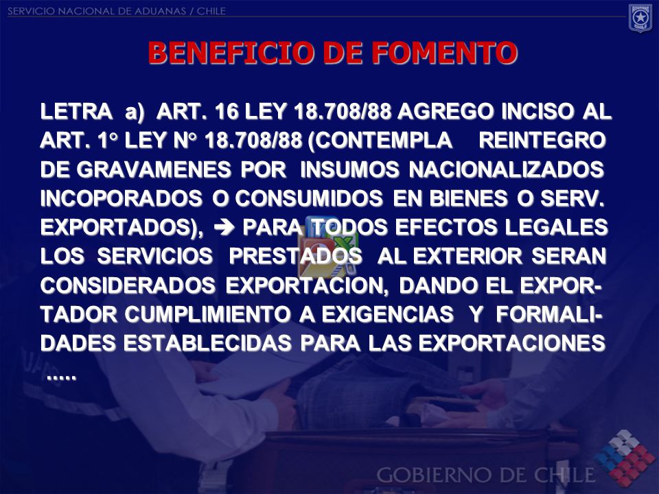 BENEFICIO DE FOMENTO LETRA a) ART. 16 LEY /88 AGREGO INCISO AL