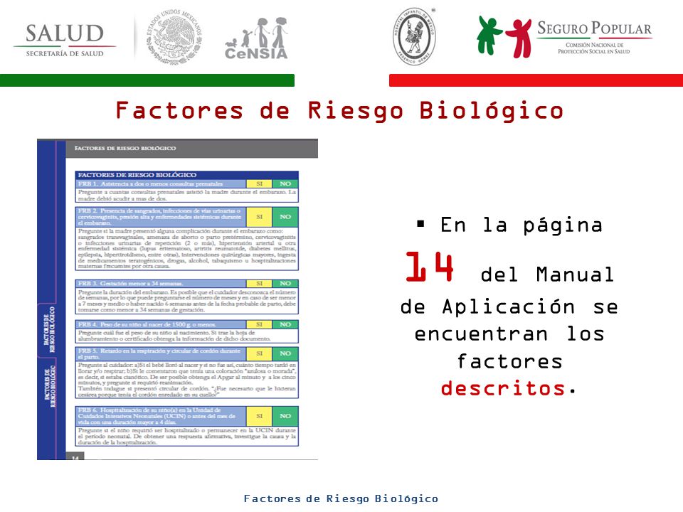 Factores de Riesgo Biológico Factores de Riesgo Biológico