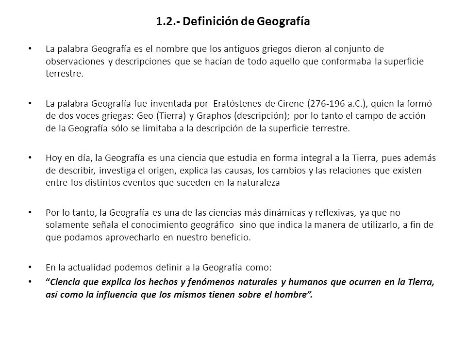 1.2.- Definición de Geografía