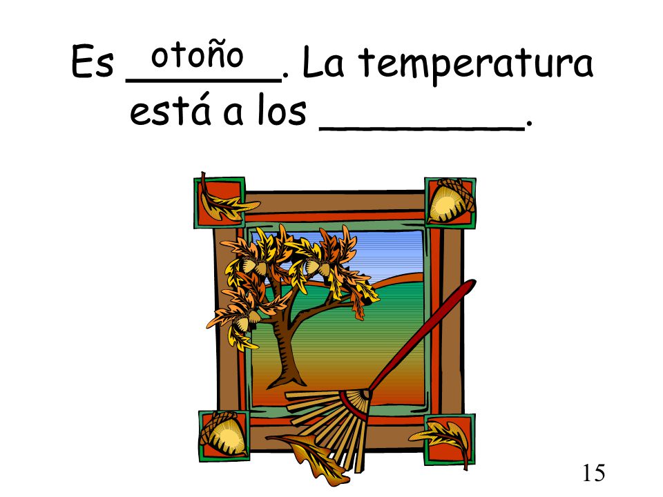 Es ______. La temperatura está a los ________.