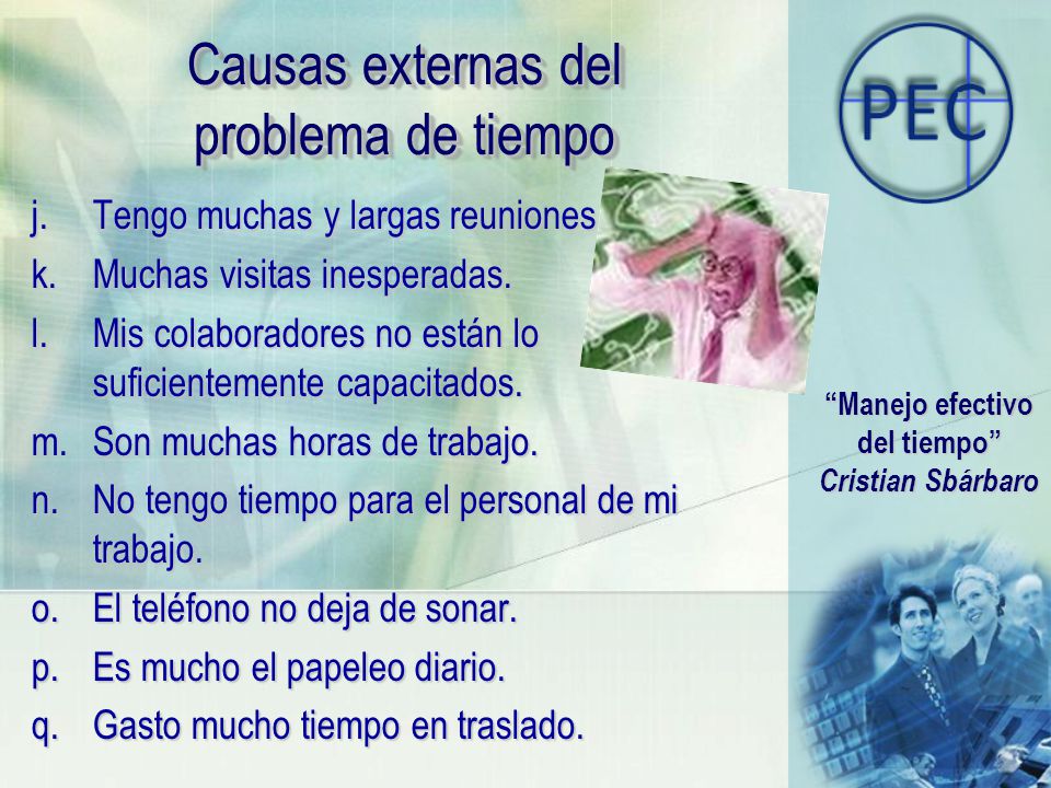 Causas externas del problema de tiempo