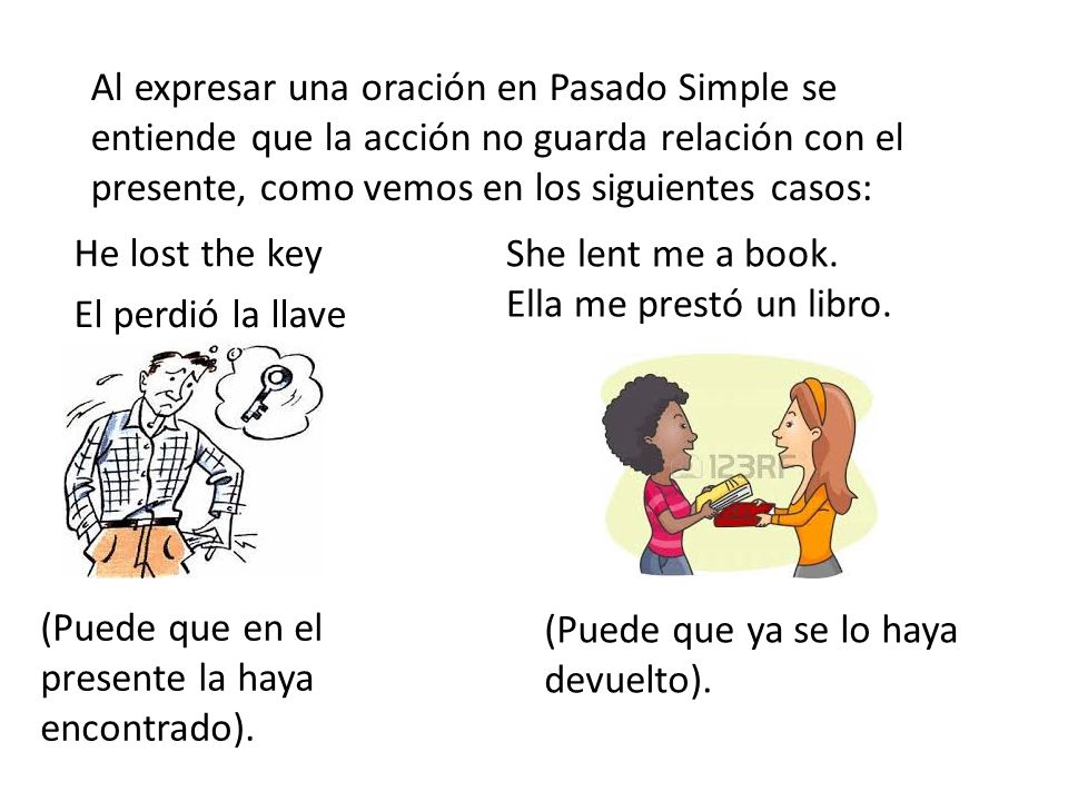 Al expresar una oración en Pasado Simple se entiende que la acción no guarda relación con el presente, como vemos en los siguientes casos: