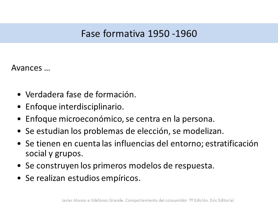 Fase formativa Avances … Verdadera fase de formación.