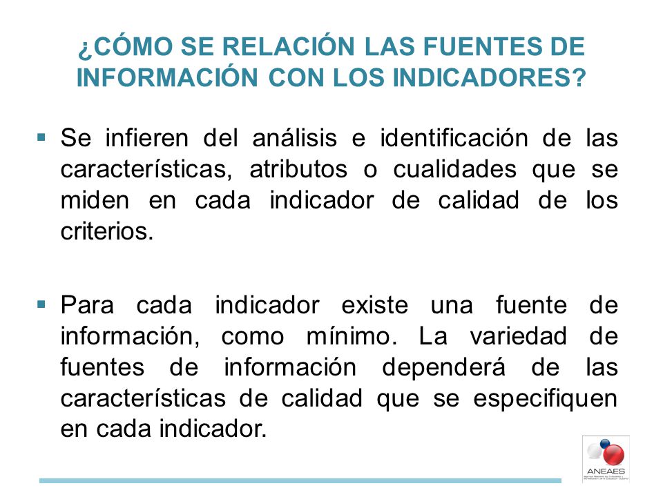 ¿CÓMO SE RELACIÓN LAS FUENTES DE INFORMACIÓN CON LOS INDICADORES