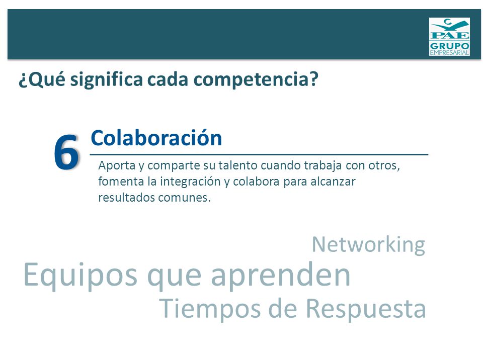 6 Equipos que aprenden Tiempos de Respuesta Colaboración Networking
