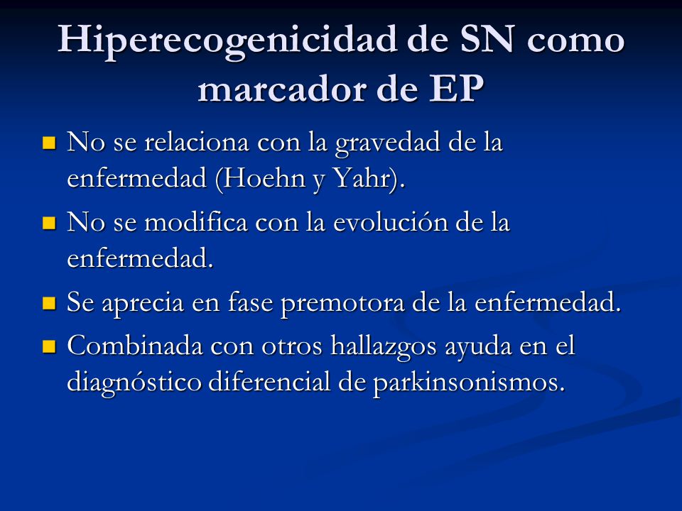 Hiperecogenicidad de SN como marcador de EP