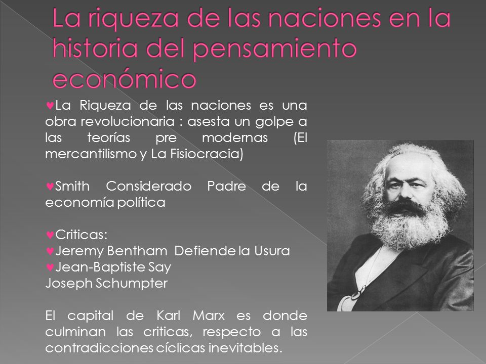 La riqueza de las naciones en la historia del pensamiento económico