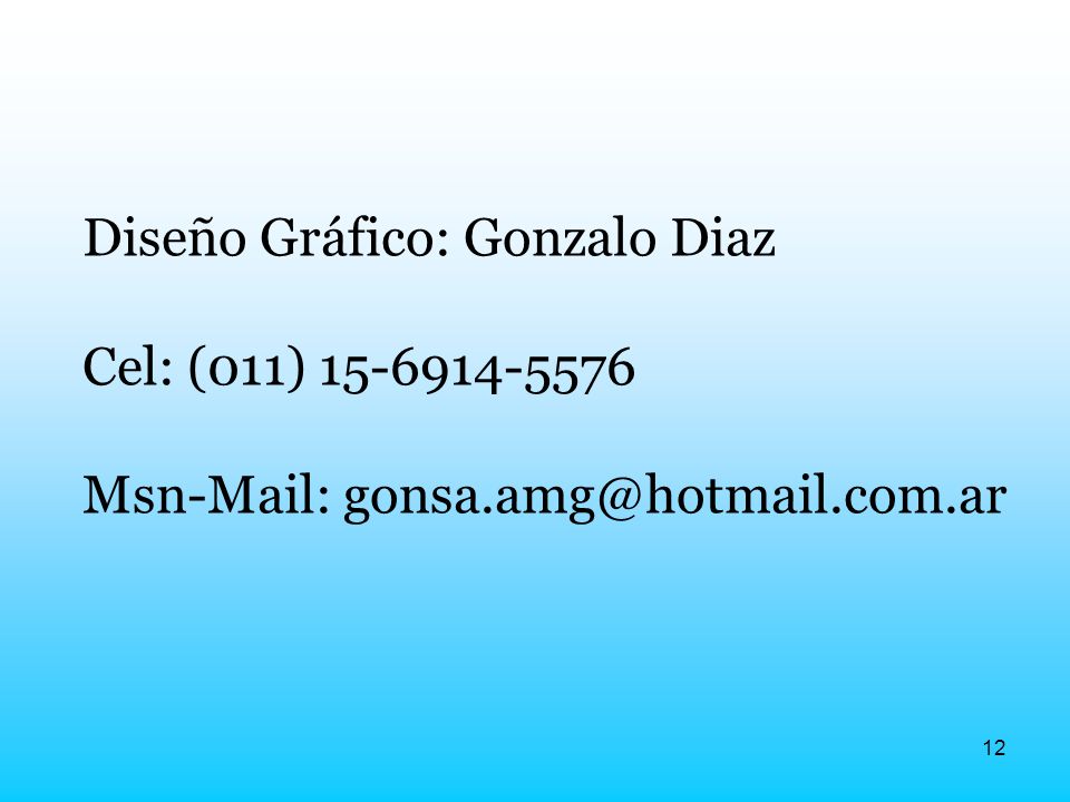 Diseño Gráfico: Gonzalo Diaz